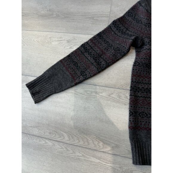 Burberry London Faire Isle Sweater‎ Extra Fine Merino Wool | Gray | Size Small - Picture 4 of 15